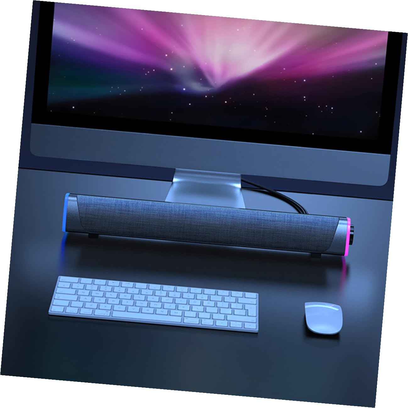 VILLCASE Soundbar Cablato, Stereo Speaker a Doppio Altoparlante, 2 Altoparlanti, 6w, Tessuto, Nero, per Computer e Tablet, per Gioco e Ufficio