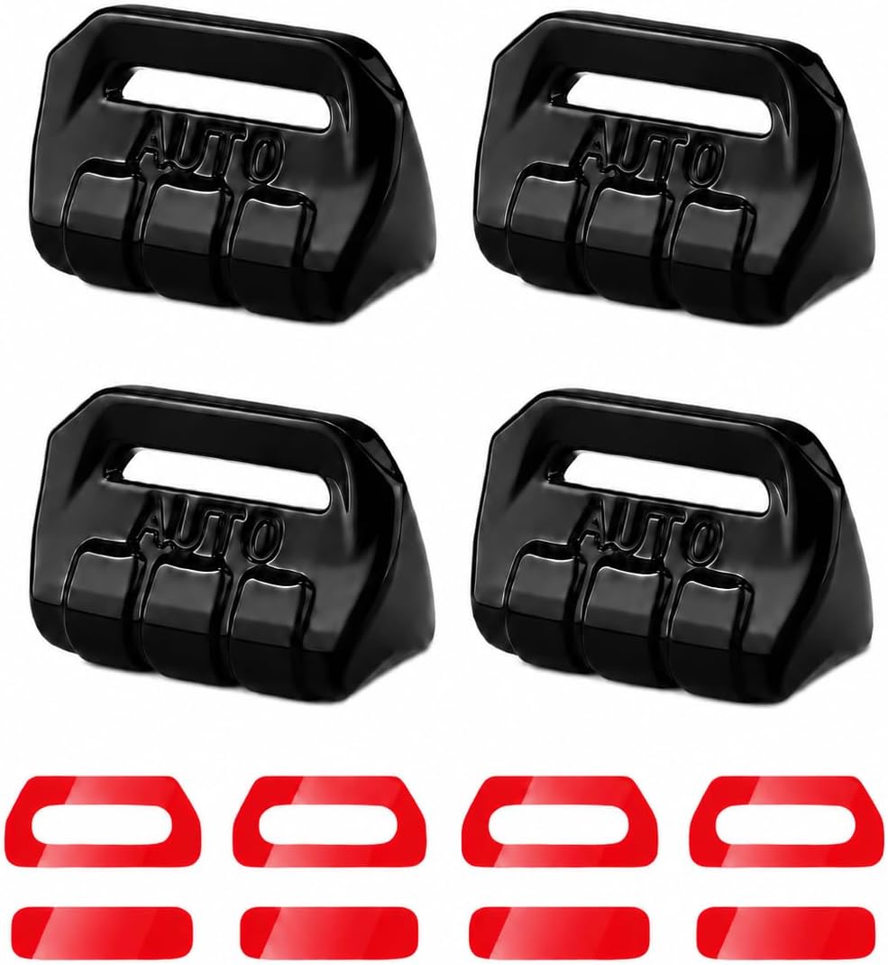 4PCS Window Switch Button Cover Trim Compatible with Jeep Wrangler JL/JLU 2018-2026, Jeep Wrangler 4xe & Jeep Gladiator JT 2020-2026, ABS Center Console Window Button Covers Interior Accessories Black