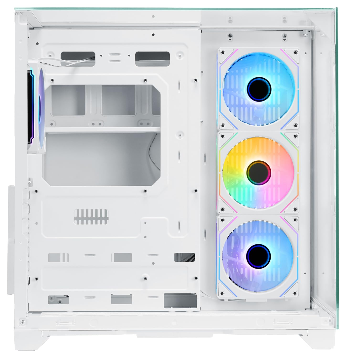 Itek Case Dark Cave Pano - Gaming Tower ATX - 4x12cm ARGB Fan - 2xUSB3 - Type-C - Parete Laterale, Frontale e Superiore in Vetro Temperato - White Edition
