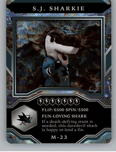 2021-22 Upper Deck MVP Mascot Gaming Cards Sparkle #M-23 S.J. Sharkie San Jose Sharks Official NHL Hockey Card in Raw (NM or Better) Condition