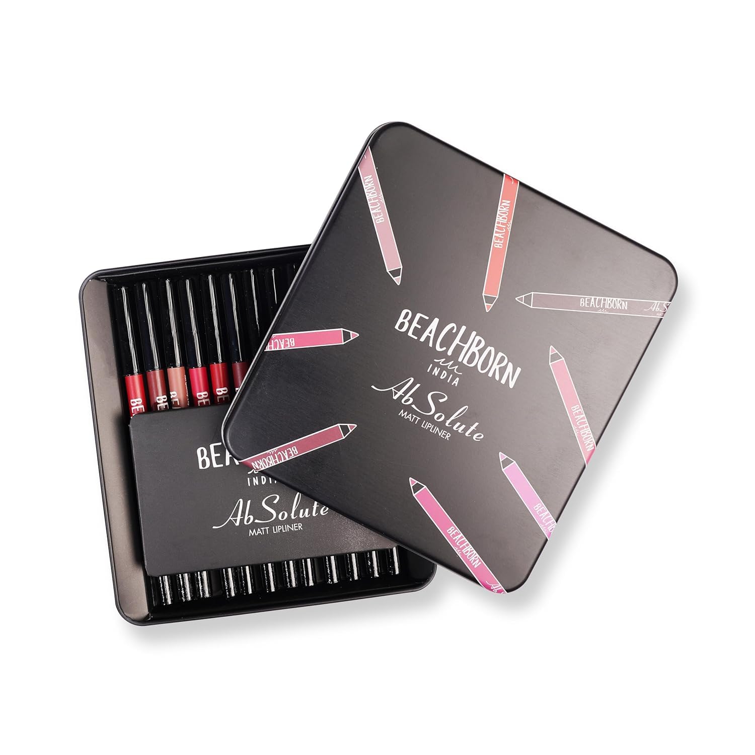 BEACHBORN INDIA Matte Liner with Tin Set of 12 | One Swipe Smooth Application | Long Lasting & Travel Friendly Lip Pencil | Multicolor |Smudge Free | Waterproof | Creamy Lip Liner Pencil|-image-15