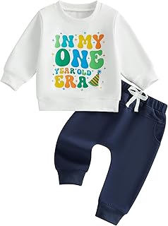 First Birthday Baby Boy Outfit In My One Year Old Era Sweatshirt Fall Long Sleeve Shirt 1st Birthday Boy Clothes Set