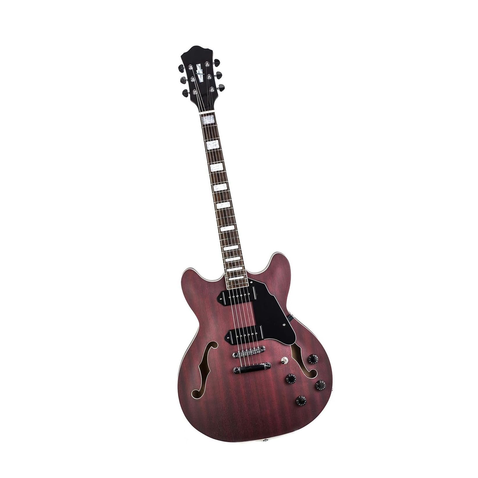 Profesjonalny Zestaw Do Gitary Elektrycznej Gitara Elektryczna Z Półwydrążonym Korpusem I Matowymi Przetwornikami P90(RED)