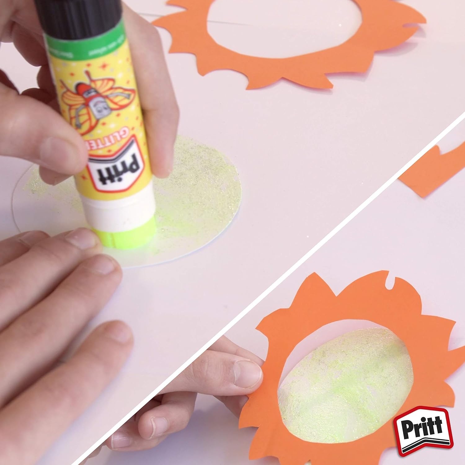 Pritt 2050203 20 g Glitter Glue Stick - Yellow/Red (Pack of 2)
