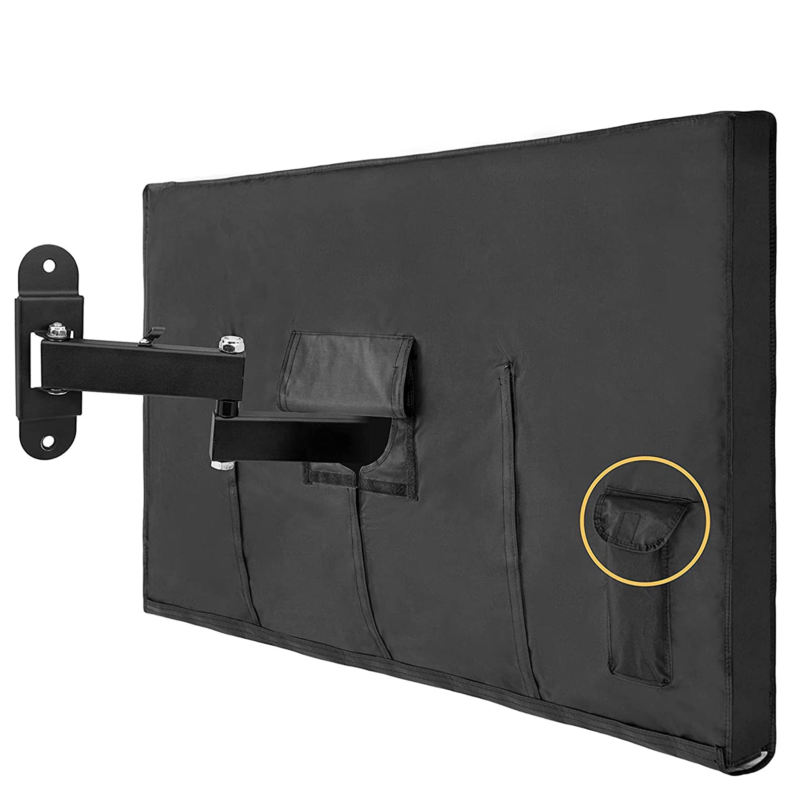 Copertura Esterna della TV 22-70", Protezione Resistente dello Schermo della TV Resistente alle intemperie 210D, Copertura Esterna della Televisione per LED, LCD, TV OLED,Nero,46 to 48 inch