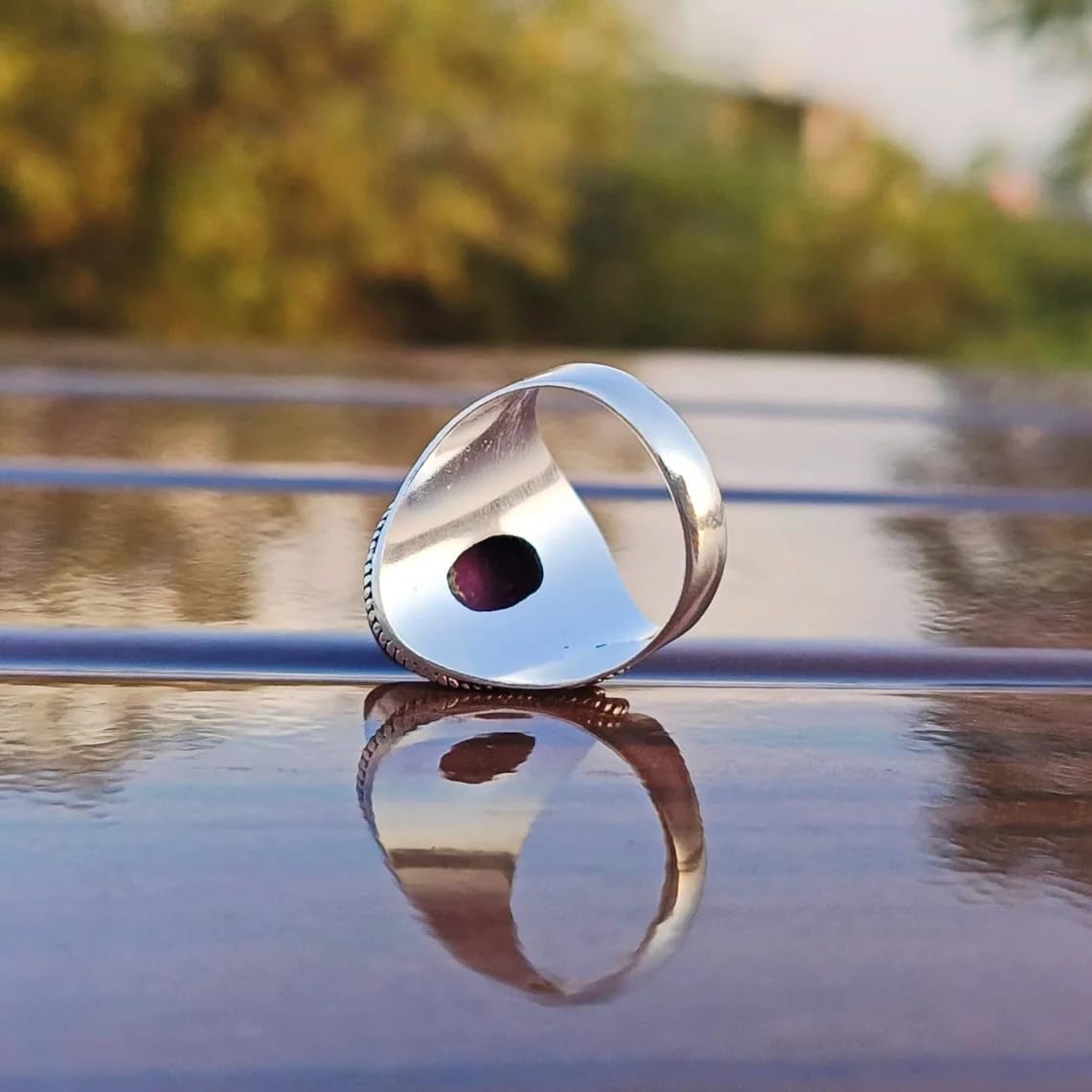 Purple Copper Turquoise Ring, 925 Silver Plated, Oval stone Ring, Purple Mohave Turquoise Ring, Valentines Day Gifts, Purple Stone Ring, Gemstone Ring, Hippie Style Ring, Designer Women Ring