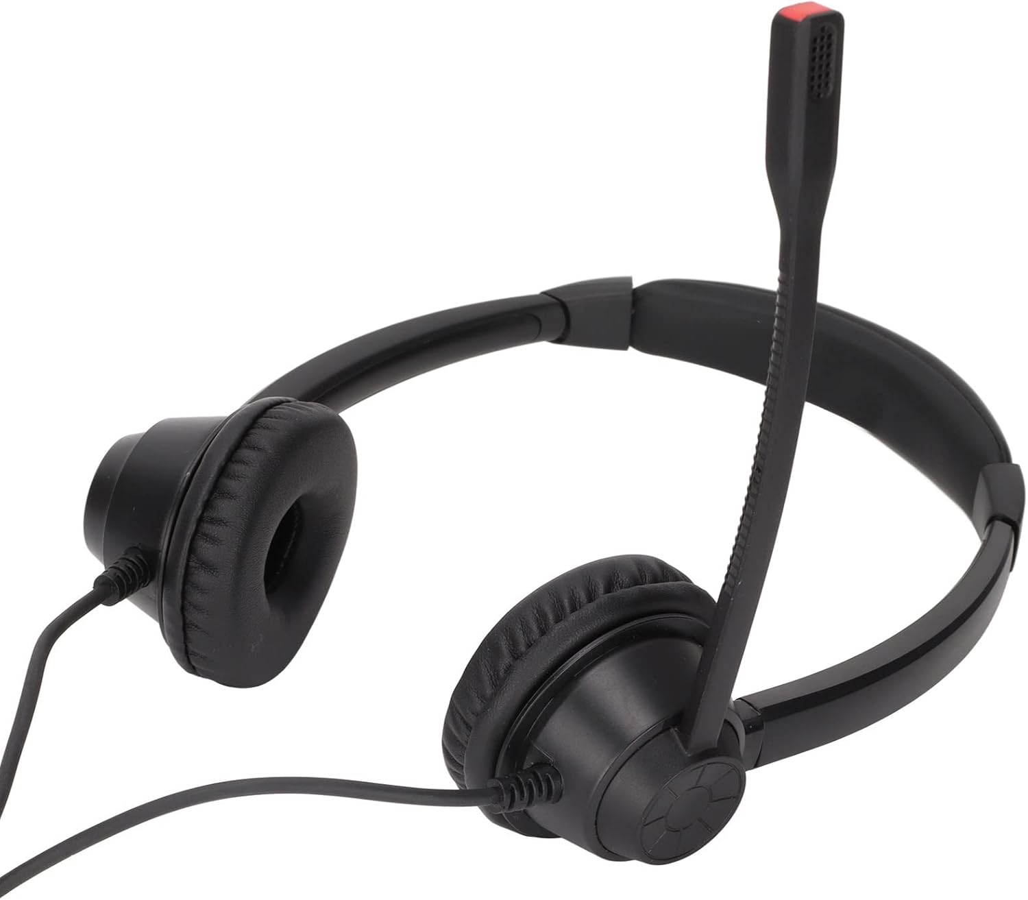 Sanpyl Telephone Headset with Microphone Noise Canceling, Wired Binaural Headsets with 2.5mm Plug and Volume Control, Corded Headphones with Mic for Call Center, Business