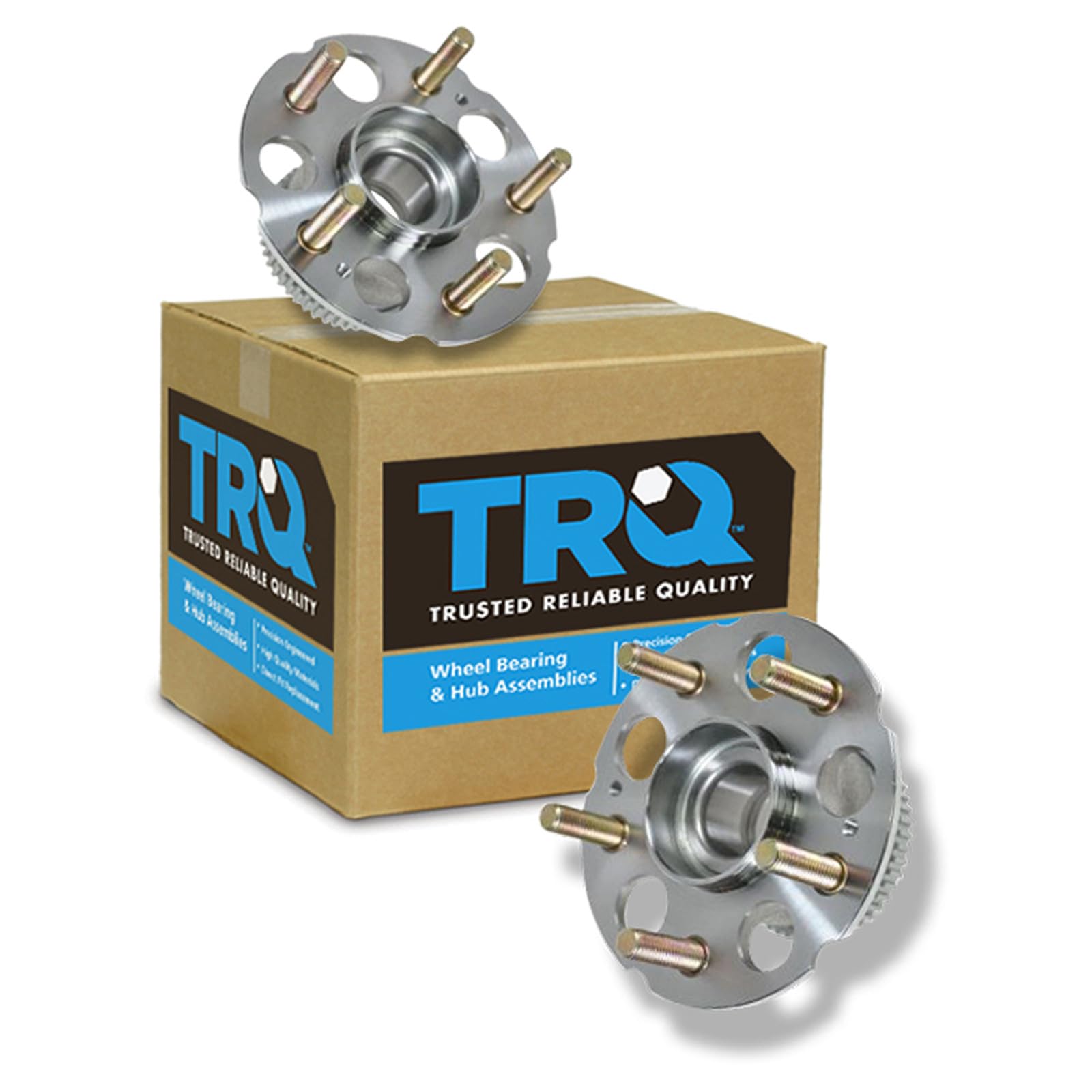 TRQ 2 Piece Rear Wheel Bearing &amp; Hub Assembly Set