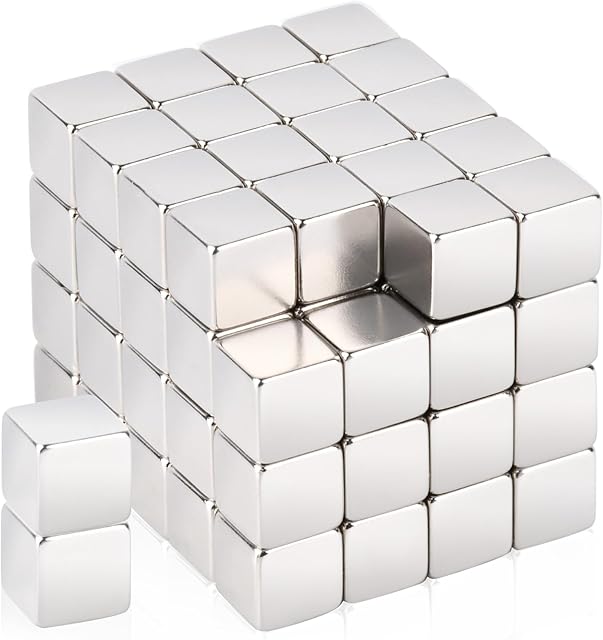 MIN CI 80 sztuk magnesów na tablicę magnetyczną, 8 x 8 x 8 mm, mocne mini magnesy, silne, małe, neodymowe, bardzo mocne magnesy na lodówkę, na tablicę, zdjęcia