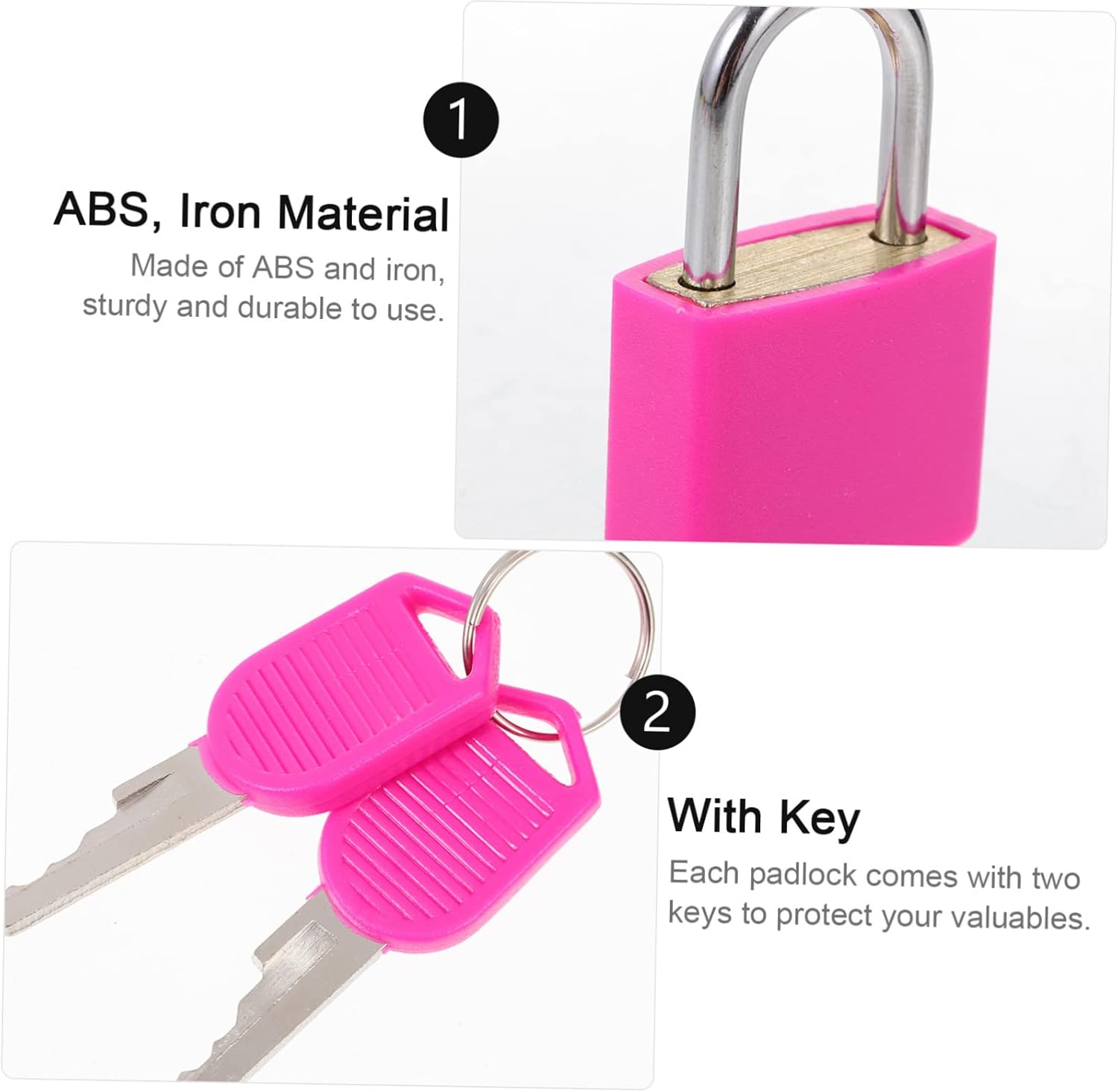 Balacoo 6pcs Luggage Padlock Small Lock Security Padlock Small Lock for Luggage Abs