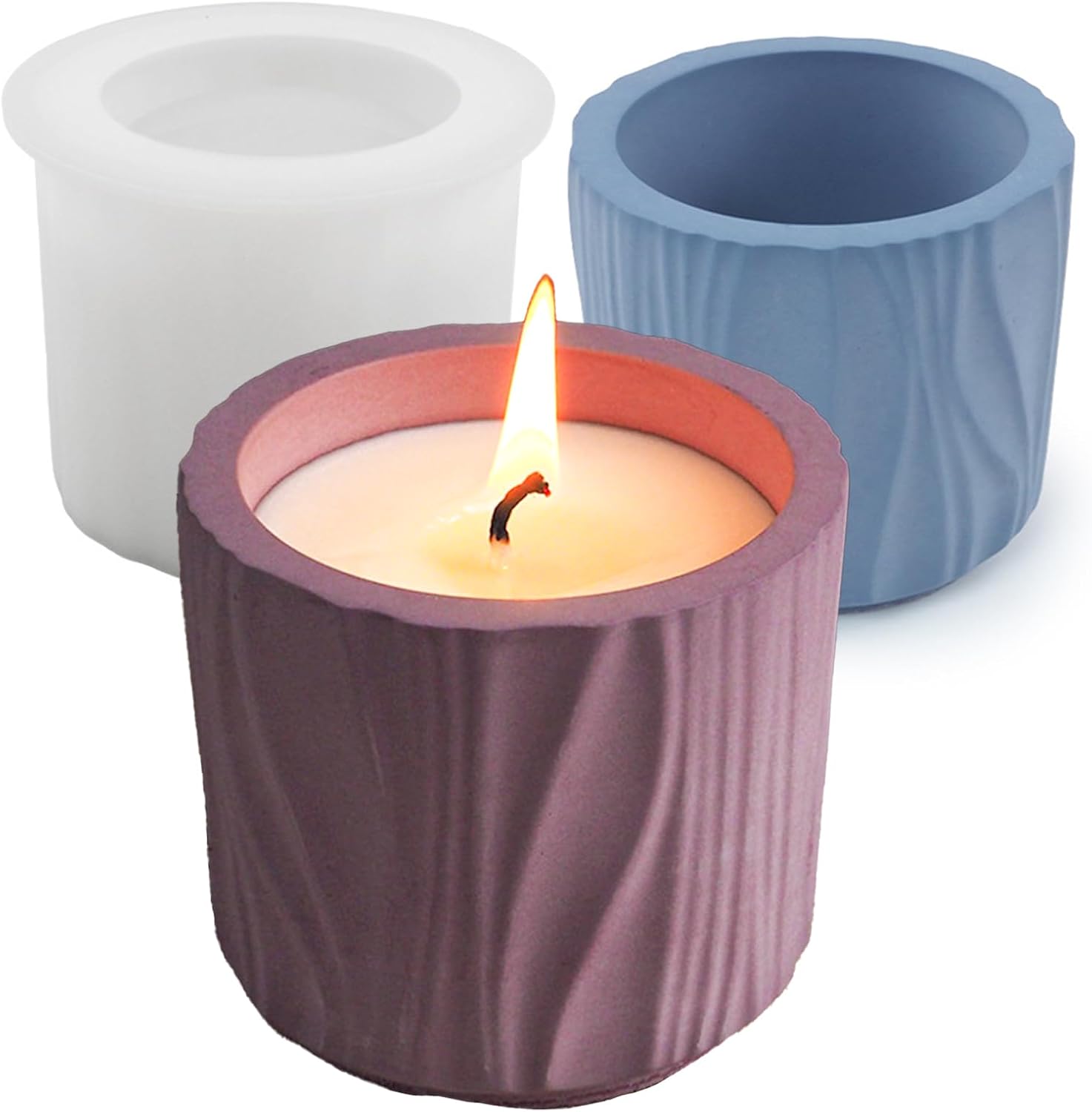 Wehous Oval Candle Holder Mold with Match Holder, Unique Storage Resin Concrete Molds Candle Vessels Jewelry Holder Trinket Container Plant Pot Jar Box Mold for DIY Storage Craft Decor