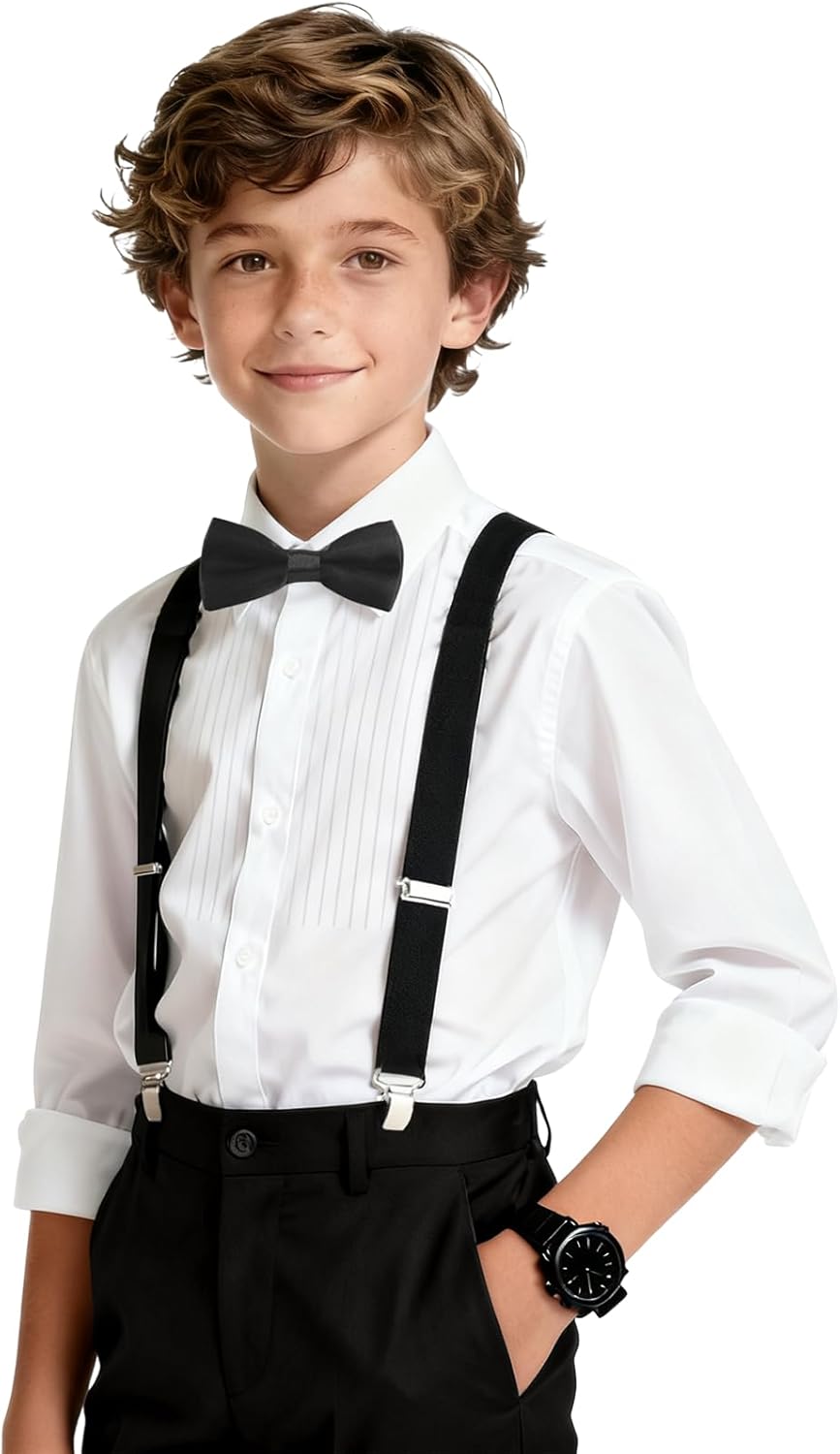 Boy Formal Suit Set Toddler Boy Suspender Outfit