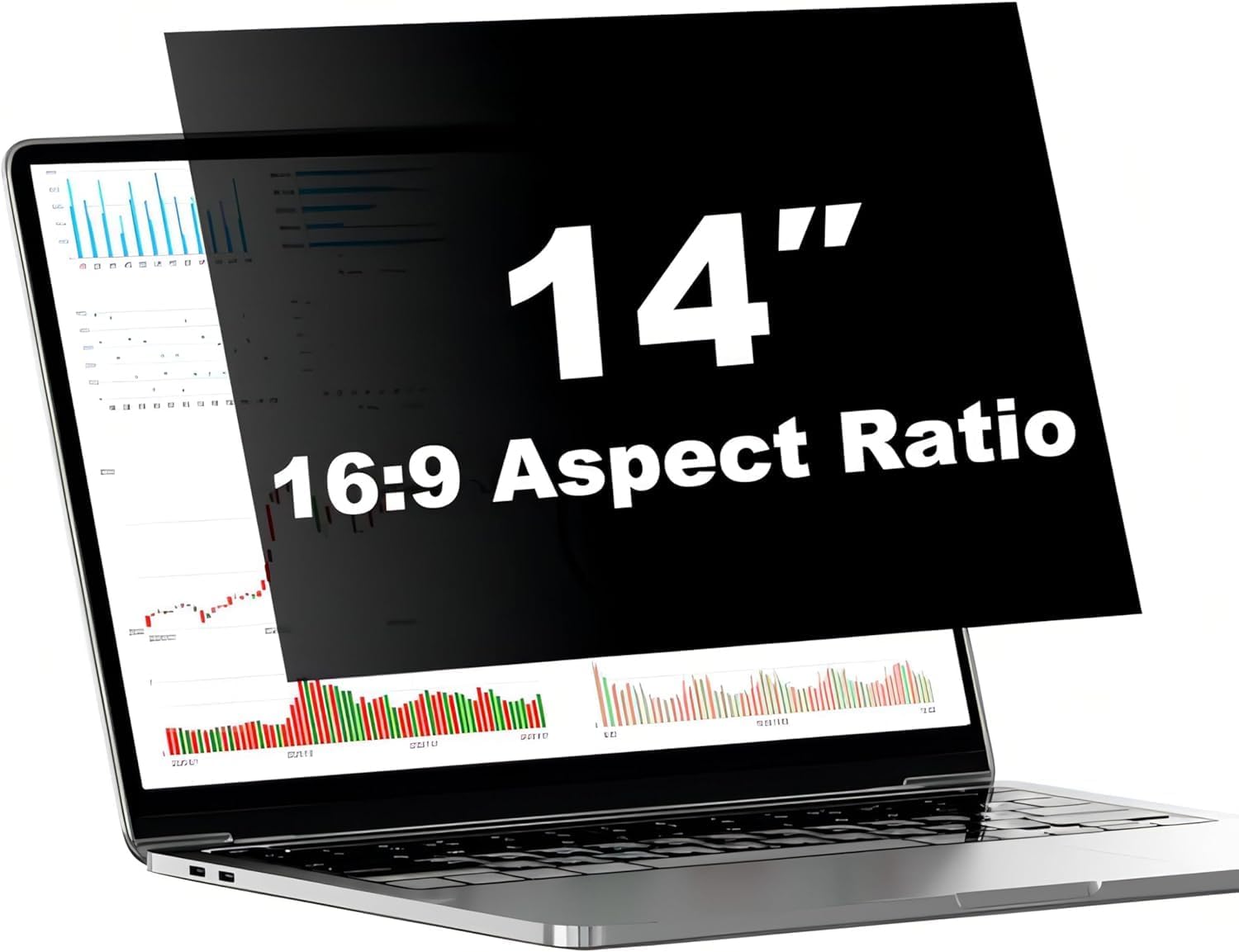 14 Inch Laptop Privacy Screen Shield for 16:9 Widescreen Computer Monitor | Anti-Glare Blue Light Privacy Filters; Anti Spy Privacy Screen Protector Film