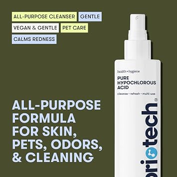 BRIOTECH Pure Hypochlorous Acid Spray, 8 fl oz + 32 fl oz Refill Bundle, Original Premium HOCl Topical Solution, Multi-Purpose Cleaner, Family Approved & Pet Friendly