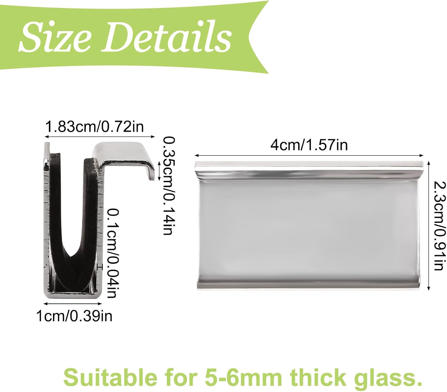 8Pcs Glass Finger Edge Pull Cabinet Finger Pull Handle Glass Door Clips Cabinet Latch Clamp Concealed Handle for Display Glasscase Door (Silver)