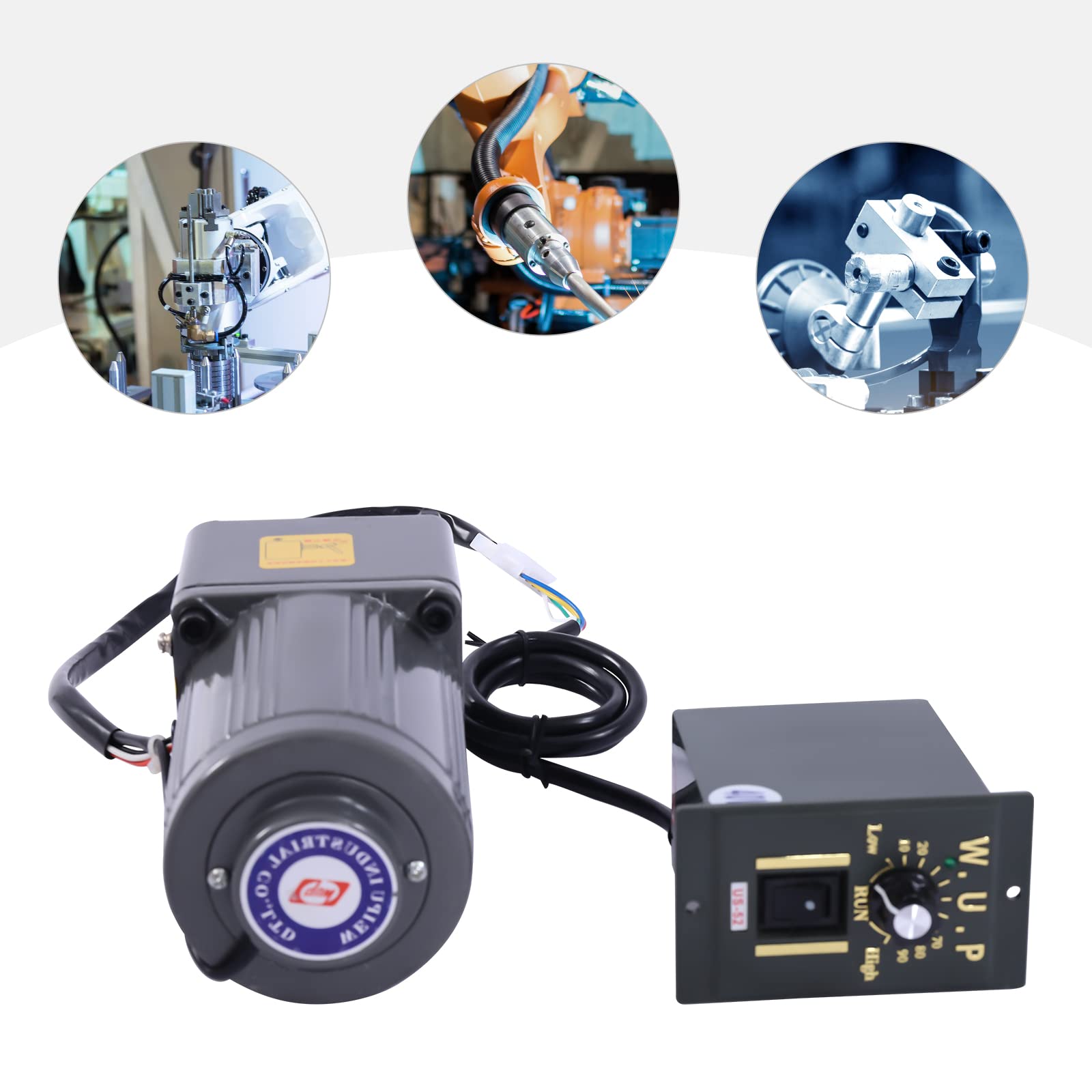 Drehzahlminderer, Stufenlos Regelbarer Motor 220V 40W Einstellbare Drehzahl Einphasen Asynchron Getriebemotor Frequenzumrichtermotor (20K)