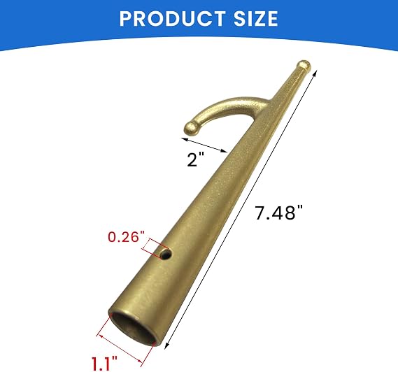 Boat Hook Head - Brass Marine Docking Pole End Metal Attachment, Nautical Maritime Deck Hardware, 1 Pcs