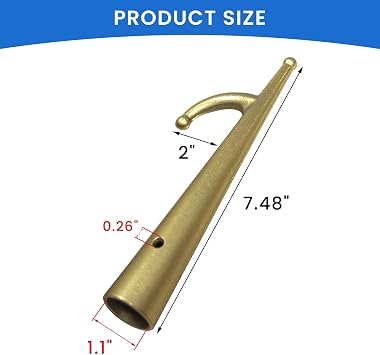 Boat Hook Head - Brass Marine Docking Pole End Metal Attachment, Nautical Maritime Deck Hardware, 1 Pcs
