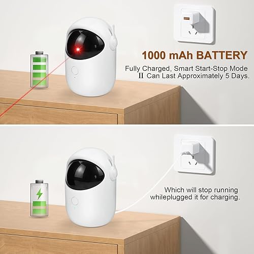 Miniatura 6 de Juguetes láser para gatos de interior, juguete interactivo para gatos, 3 modos de velocidad con temporizador, recargable, 3 rangos circulares