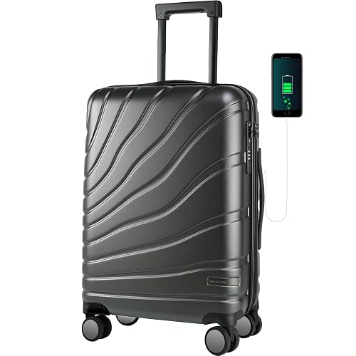 VANKEAN 20' Expandable Hardshell Spinner Carry-On with TSA Lock Approved