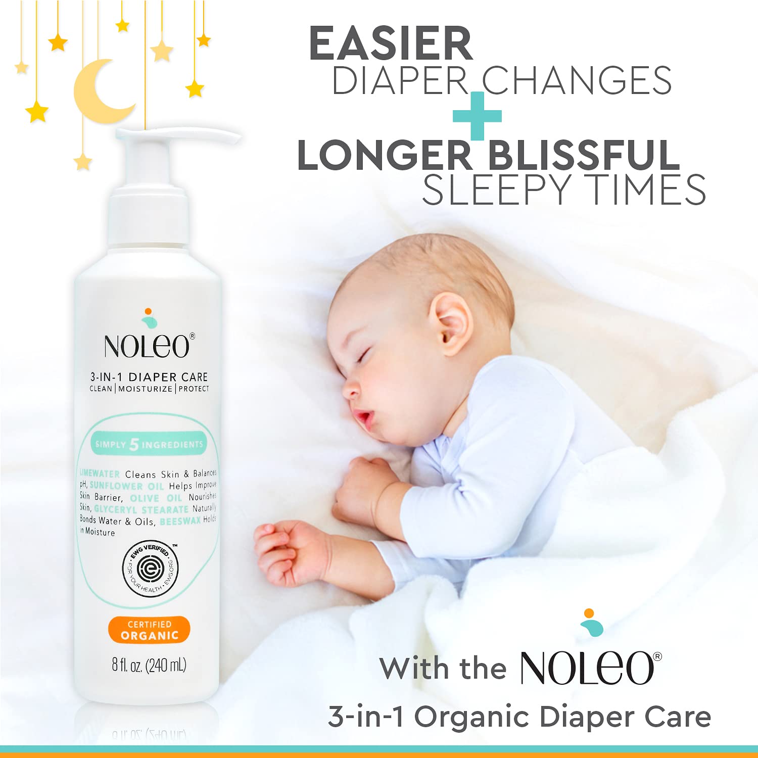 3in1 Diaper Care Baby Cream, Cleanser & Baby Lotion Organic