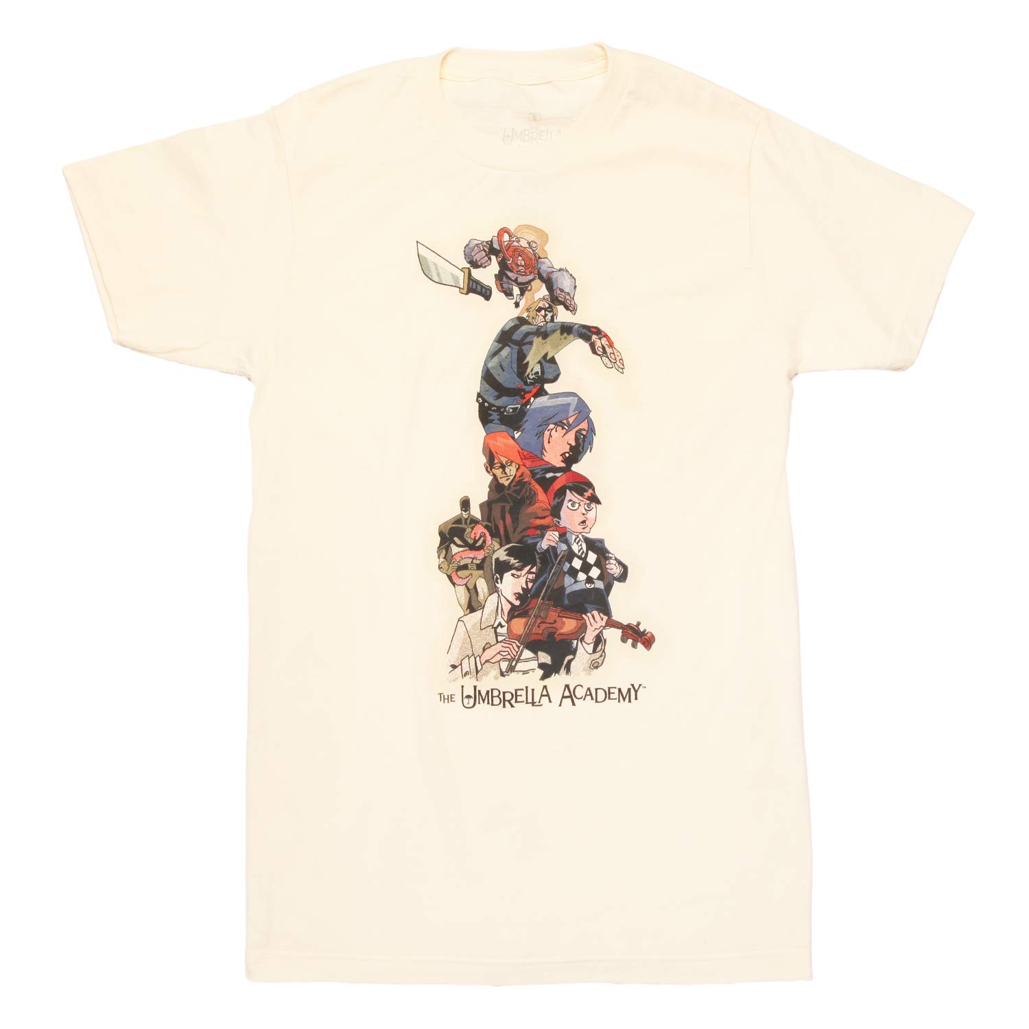 Ripple Junction Umbrella Academy Character Tower Adult T-Shirt - Cream (Large)