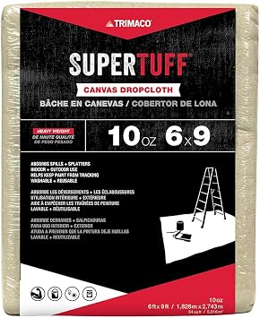 Trimaco 51129 SuperTuff Drop Cloth, Tan, 6-feet x 9-feet