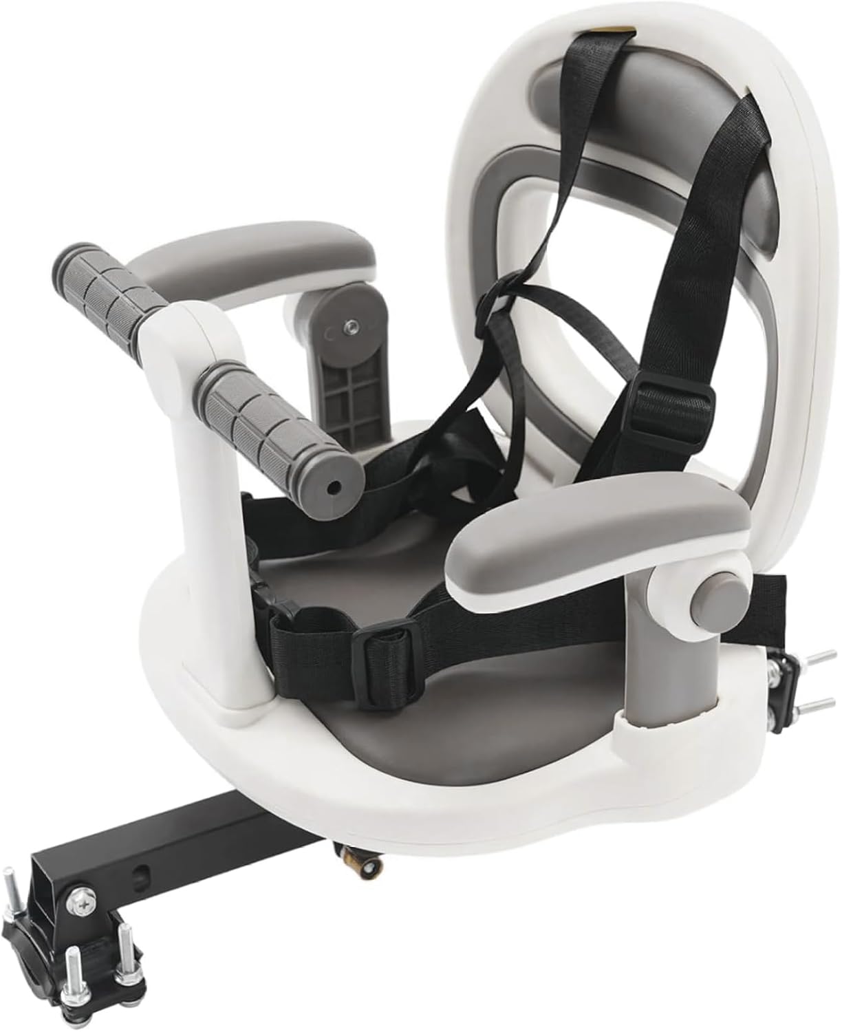 Toddler Bike Seat Front Mount Rotating Child Bike Seat with Double Secure Lock & Adjustable Armrests Baby Carrier for Kids 1-6 Years, Easy Installation, Black
