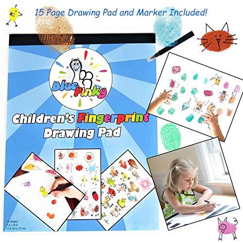 Washable Stamp Pads For Kids Arts And Crafts Jumbo Non-Toxic Ink With Wooden Stamps, Drawing Pad, Marker And Ink Refills #TOP5