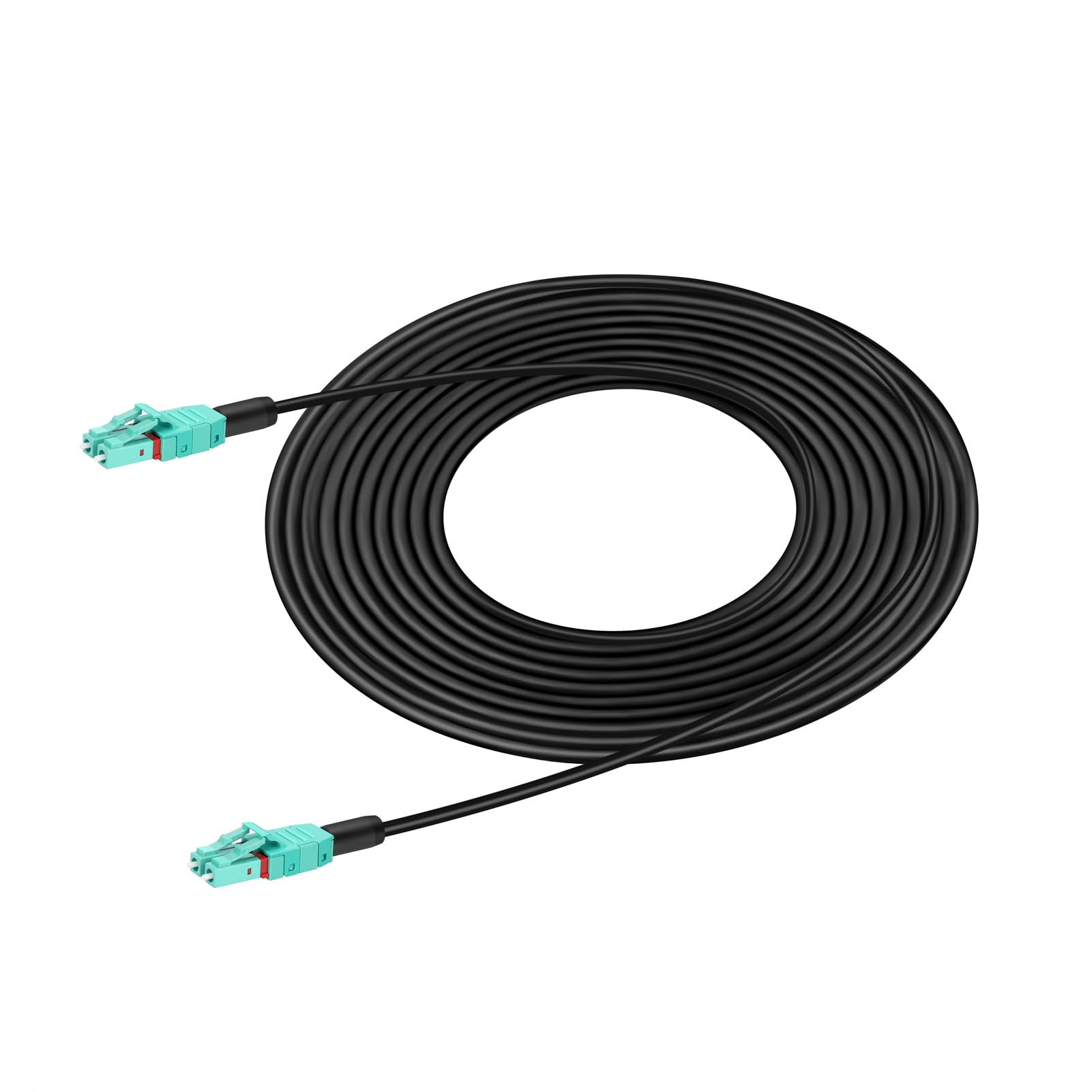 UPC Uniboot Lc to Lc Fiber Patch Cable - Multimode 5m/16ft, Outdoor Armored OM3 50/125um Duplex Fiber Optic Internet Cable