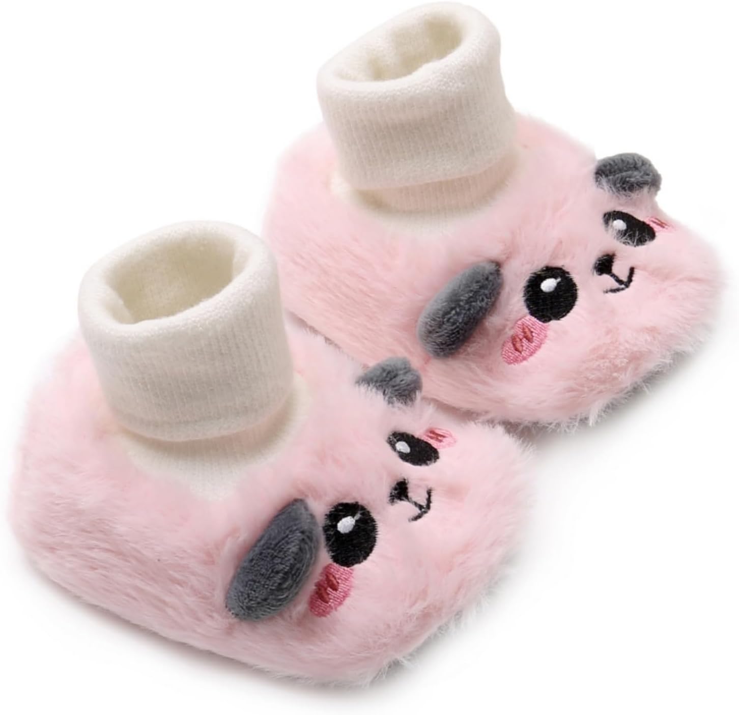 Baby Boys Girls Cotton Booties Soft Sock Boots, Pink, 0-6 Months | Cute Cartoon, Non Skid, Infant Newborn, First Walker, Crib Shoes