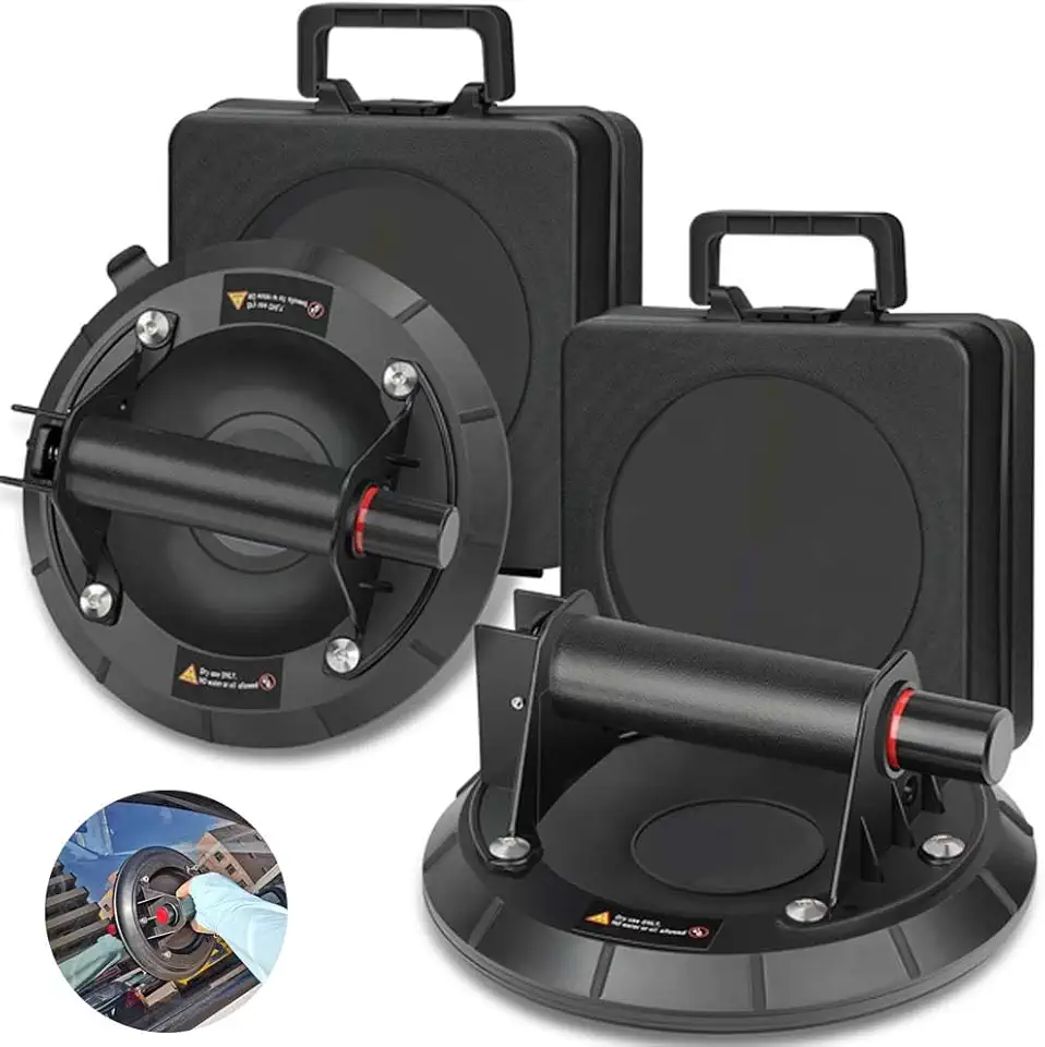 Kit 2 Ventosa Porcelanato Vidro Com Borracha Dupla Sucção Forte 200kg Piso Mármore Móveis Profissional