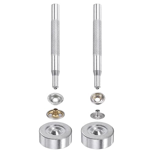 Miniatura 5 de uxcell Juego de herramientas de ajuste a presión de metal de 3.150 in de punzón y base Kit de herramientas a presión, fijador de cierre a presión