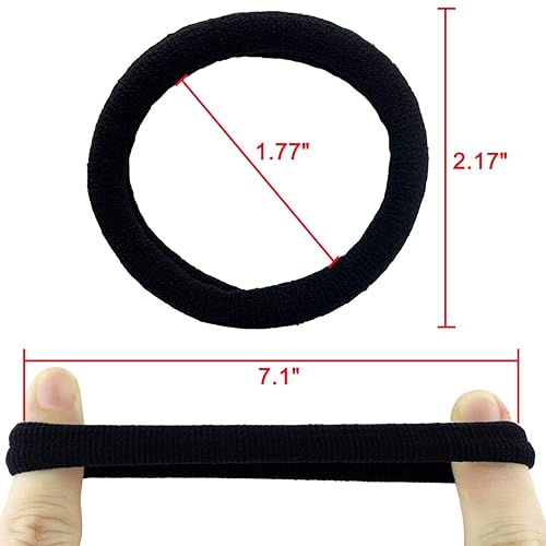 Miniatura 4 de BETITETO - 20 ligas de algodón, elásticas, gruesas y sin costuras para el pelo, ideales para peinados y coletas cabello abundante, grueso y ondulado