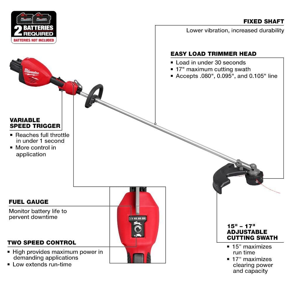 Milwaukee M18 Fuel 17 inch Dual Battery String Trimmer (Bare Tool) 3006-20