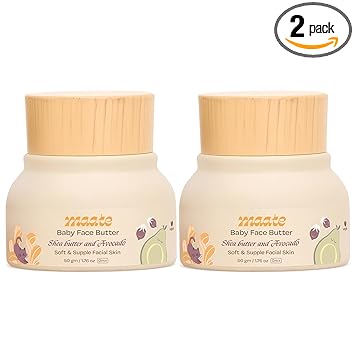 Maate Baby Face Butter (Pack of 2 * 50 gm) | Enriched with Shea Butter & Avocado | Baby Cream For Face | Baby Face Butter For Kids 0-12 years | Nourishes & Softens Skin | Quick Absorbing