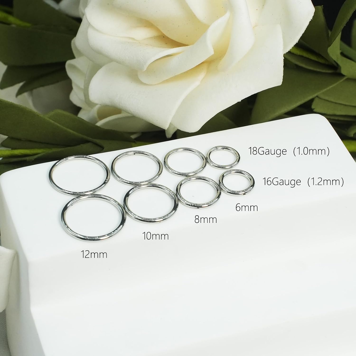 Surgical Stainless Steel Septum Rings, Gold/Silver clicker hoop
