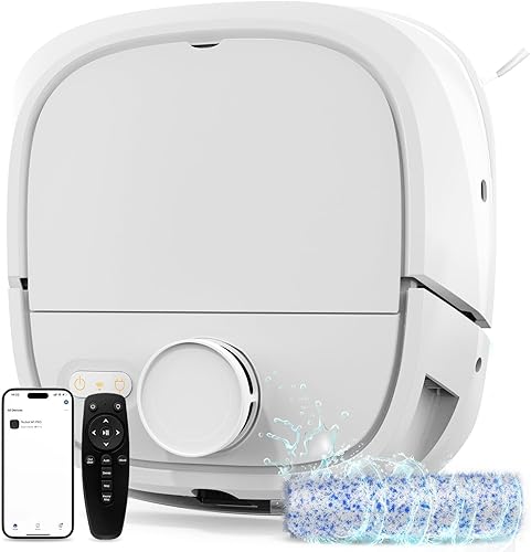 Miniatura 8 de TECBOT Combo robot de aspiradora y trapeador, aspiradora robótica para mascotas, mapeo del hogar, navegación LiDAR, succión de 6000 Pa, zona