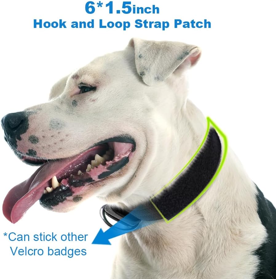 TSPRO Tactical Dog Collar, Adjustable, with Patch & Double Needle Metal Buckle, Heavy Duty for Large to Extra Large Dogs, Durable for Walking, Running, Hiking & Training (Black L-XL)