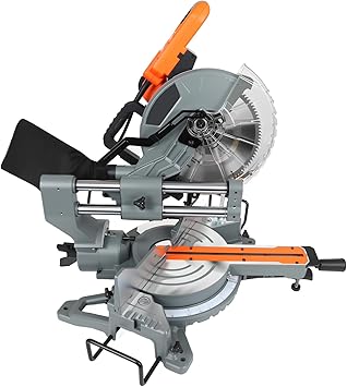 Professional 10-Inch Sliding Miter Saw with LED Cut Line Guide, 5000 RPM Motor, 15-Amp Corded, 255mm x 100T Blade, Precision Bevel and Miters, Powerful Motor for Woodworking and DIY Projects
