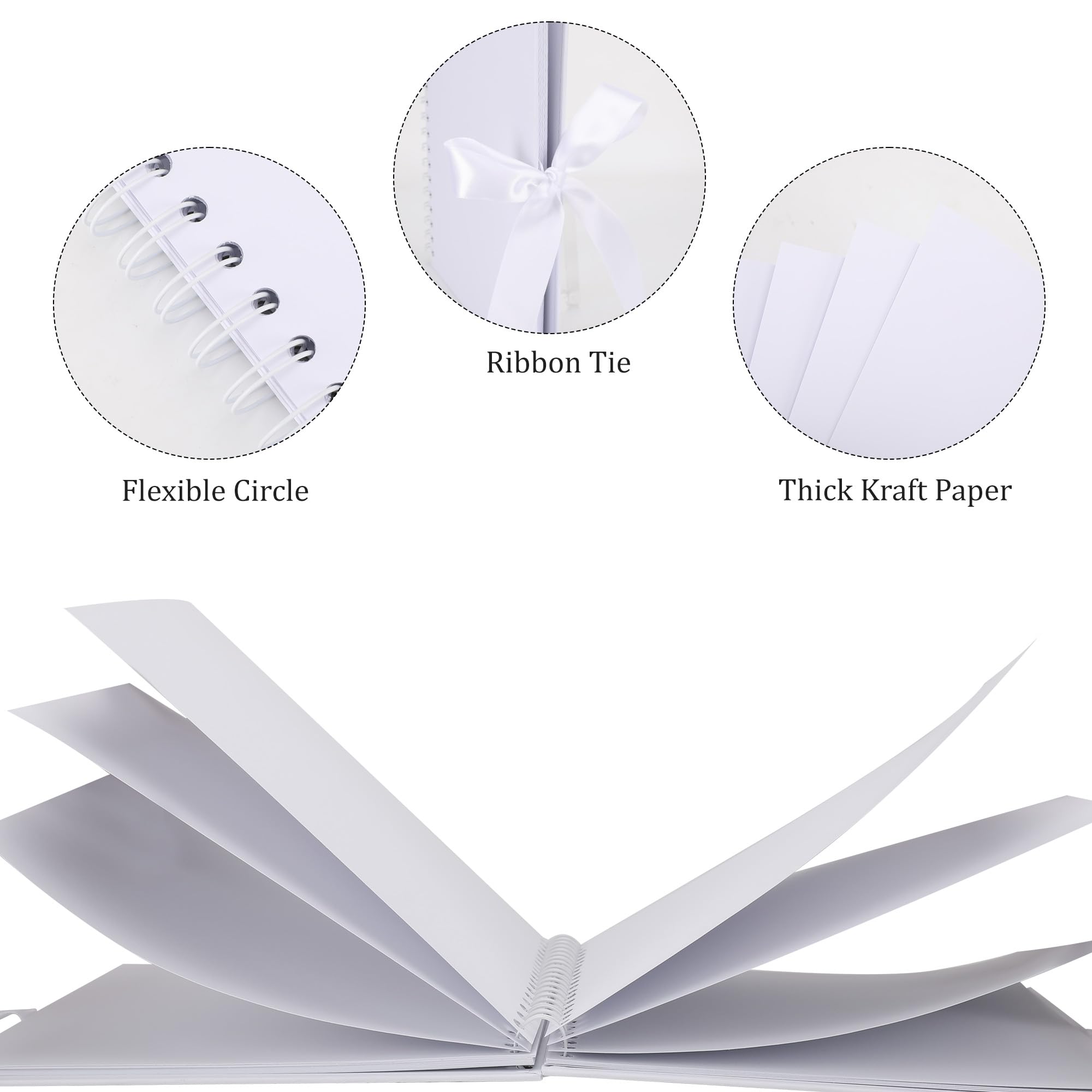 Álbum de recortes con 100 páginas de papel kraft grueso, 30,5 x 30,5 cm, color blanco, libro de recuerdos grande con esquinas de fotos para bebés, amantes de la familia, mascotas