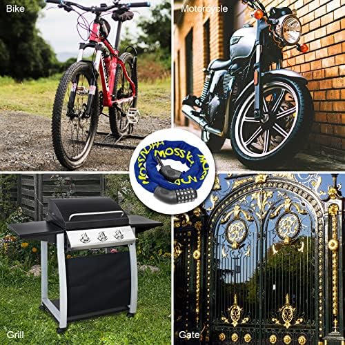 MOSSNDAR Bike Lock Heavy Duty, 8mm 100cm 940g Bike Lock Combination with 5-Digit Codes, Bike Locks High Security, Bike Chain Lock with Knitted Protective Sleeve, for Bicycle Lock Motorbike MTB Gate