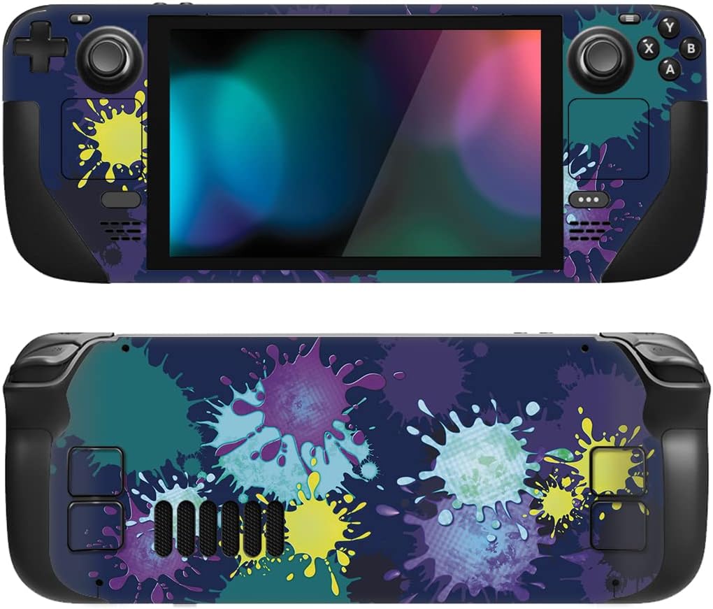 PlayVital Full Set Protective Skin Decal for Steam Deck, Custom Stickers Vinyl Cover for Steam Deck Handheld Gaming PC - Splattering Paint