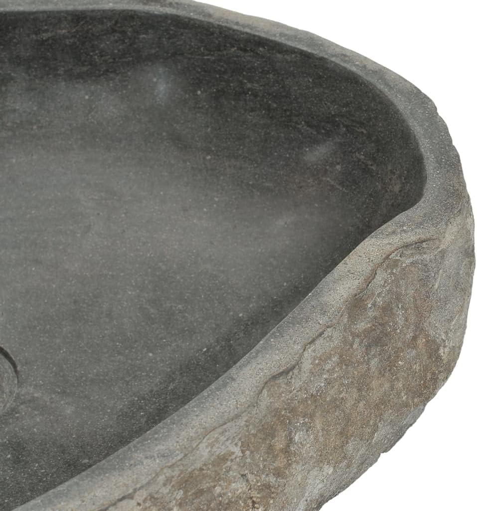 Bathroom Vessel Sink Oval Wash Basin River Stone for Hotel Art Basin, Above Counter Oval Washbowl Bathroom Lavatory Hotel Bowl Basin 17.7"-20.9"(B)