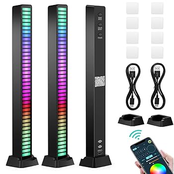 Amazon.co.jp: 2つ音楽連動 スマート LED ライト,音に反応する