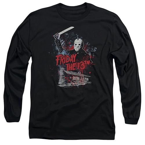 A&E Designs Friday The 13th T-Shirt Jason Attacks Cabin Long