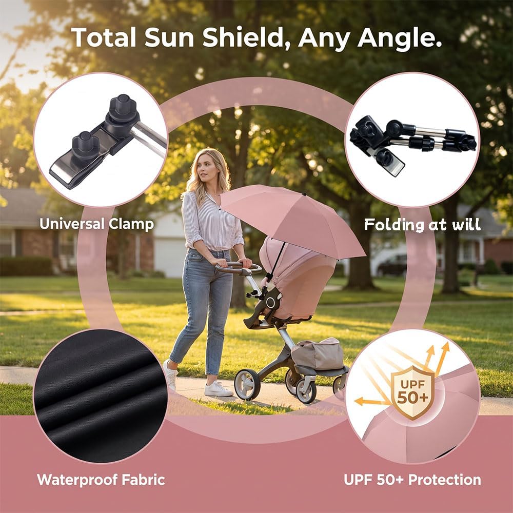 Stroller Umbrella Attachment,Cherry Blossom 97Cm