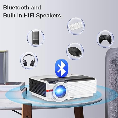 Miniatura 4 de 9000 lúmenes de alto brillo para juegos, proyector FHD LED de cine en casa, proyector inteligente de 200 pulgadas para interiores con WIFI Bluetooth