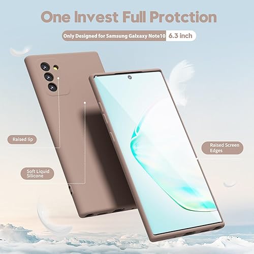 Miniatura 3 de oakxco Funda de silicona líquida diseñada para Samsung Galaxy Note 10, bonita funda de gel de TPU suave delgada y delgada para mujeres y niñas,