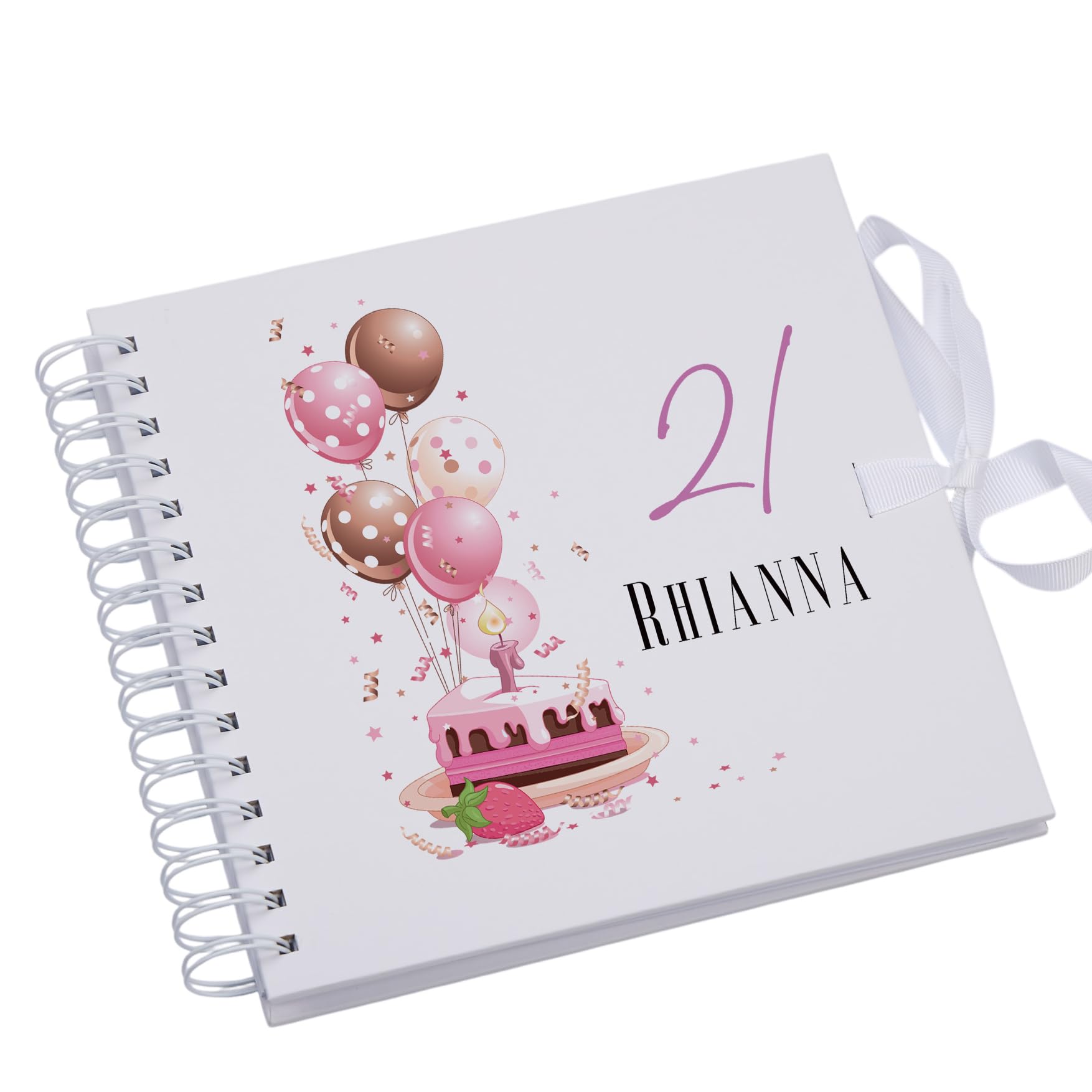 Ukgiftstoreonline White Personalised 21St Birthday Gifts For Her Scrapbook Photo Album